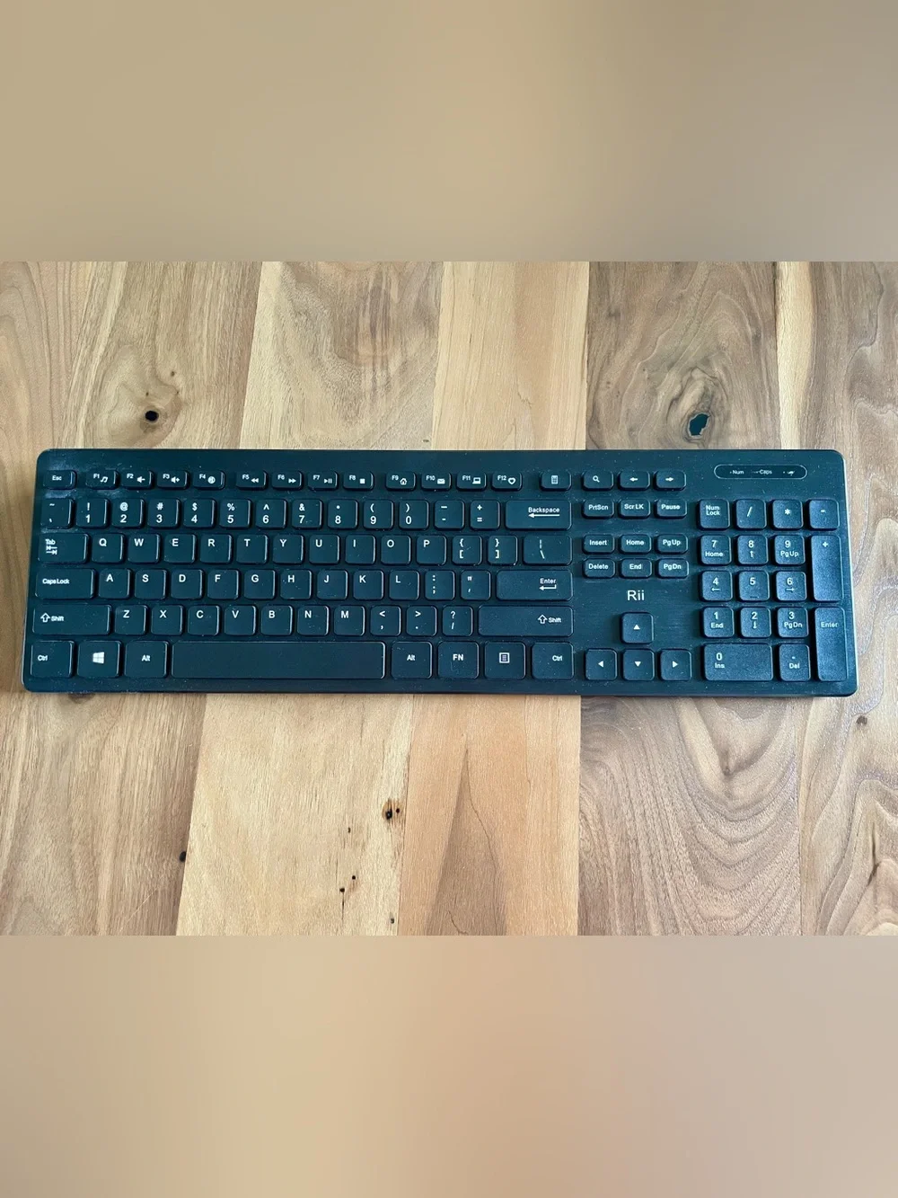 Black Slim Wireless Keyboard with Numeric Keypad